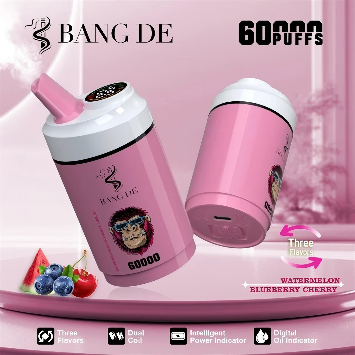Wegwerp E Sigaret BANG DE 60000 Puffs 3 in 1 Vape