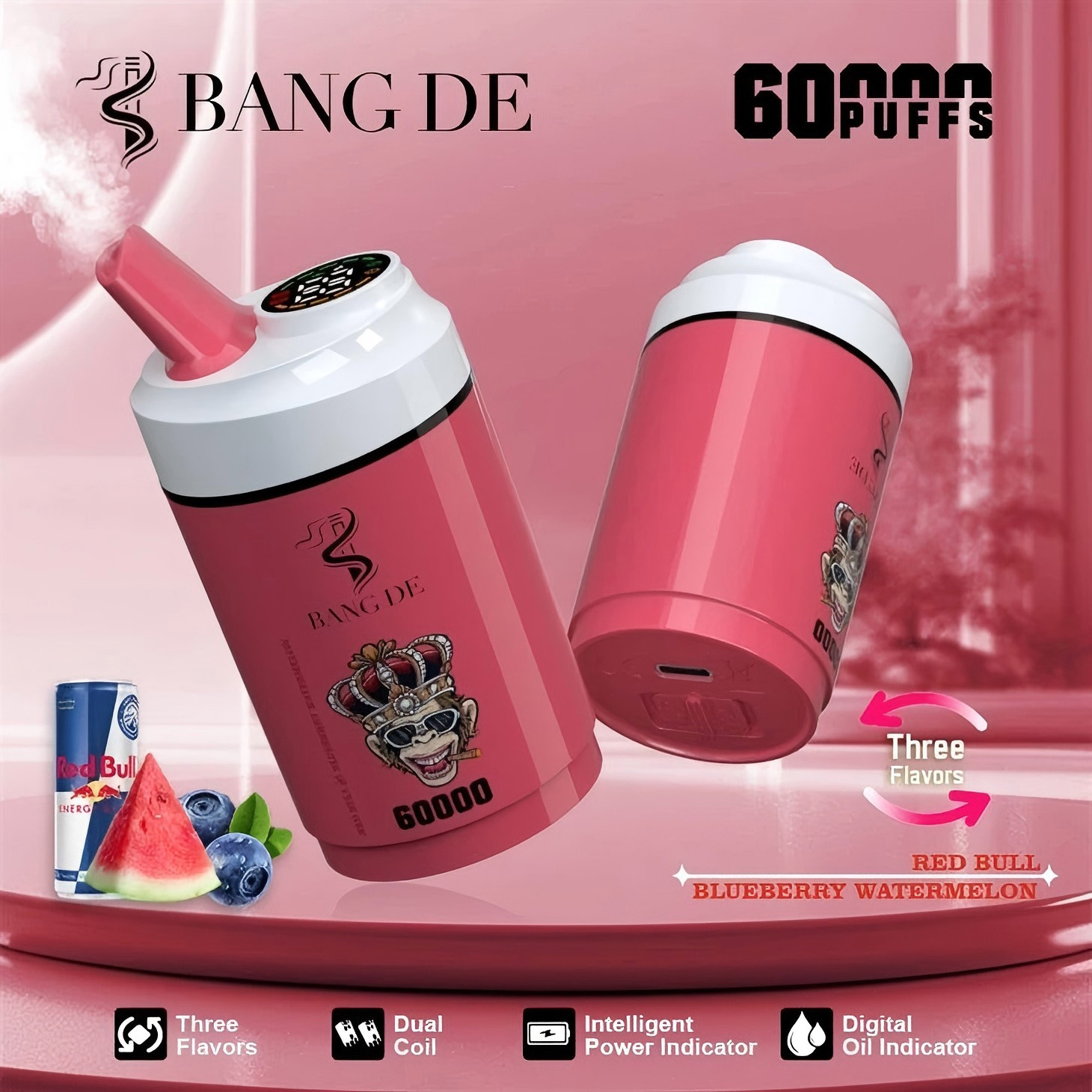 Wegwerp E Sigaret BANG DE 60000 Puffs 3 in 1 Vape