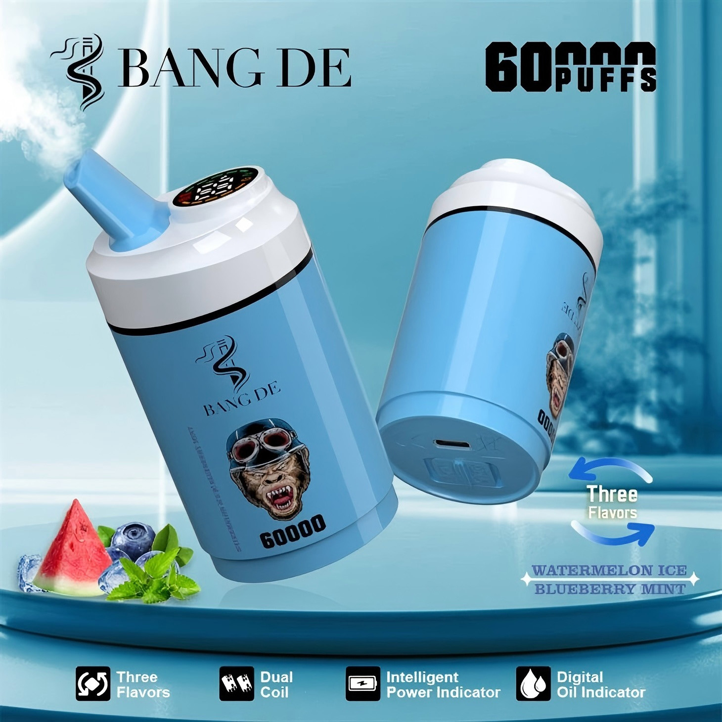 Wegwerp E Sigaret BANG DE 60000 Puffs 3 in 1 Vape