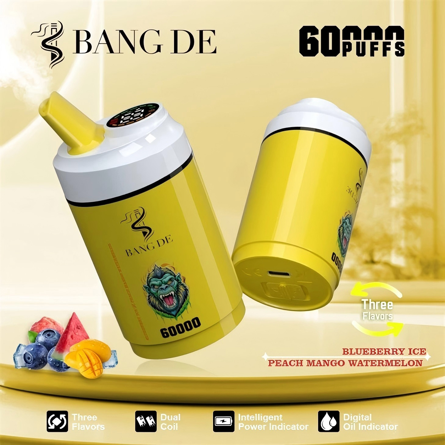Wegwerp E Sigaret BANG DE 60000 Puffs 3 in 1 Vape