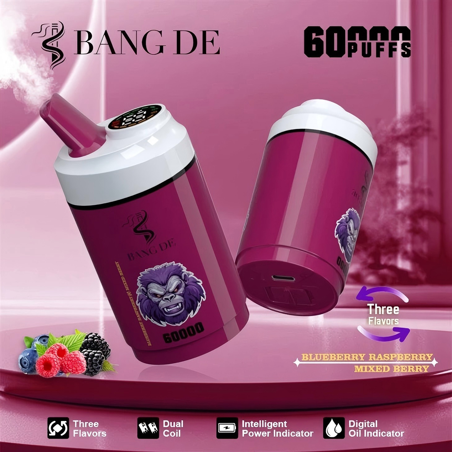 Wegwerp E Sigaret BANG DE 60000 Puffs 3 in 1 Vape