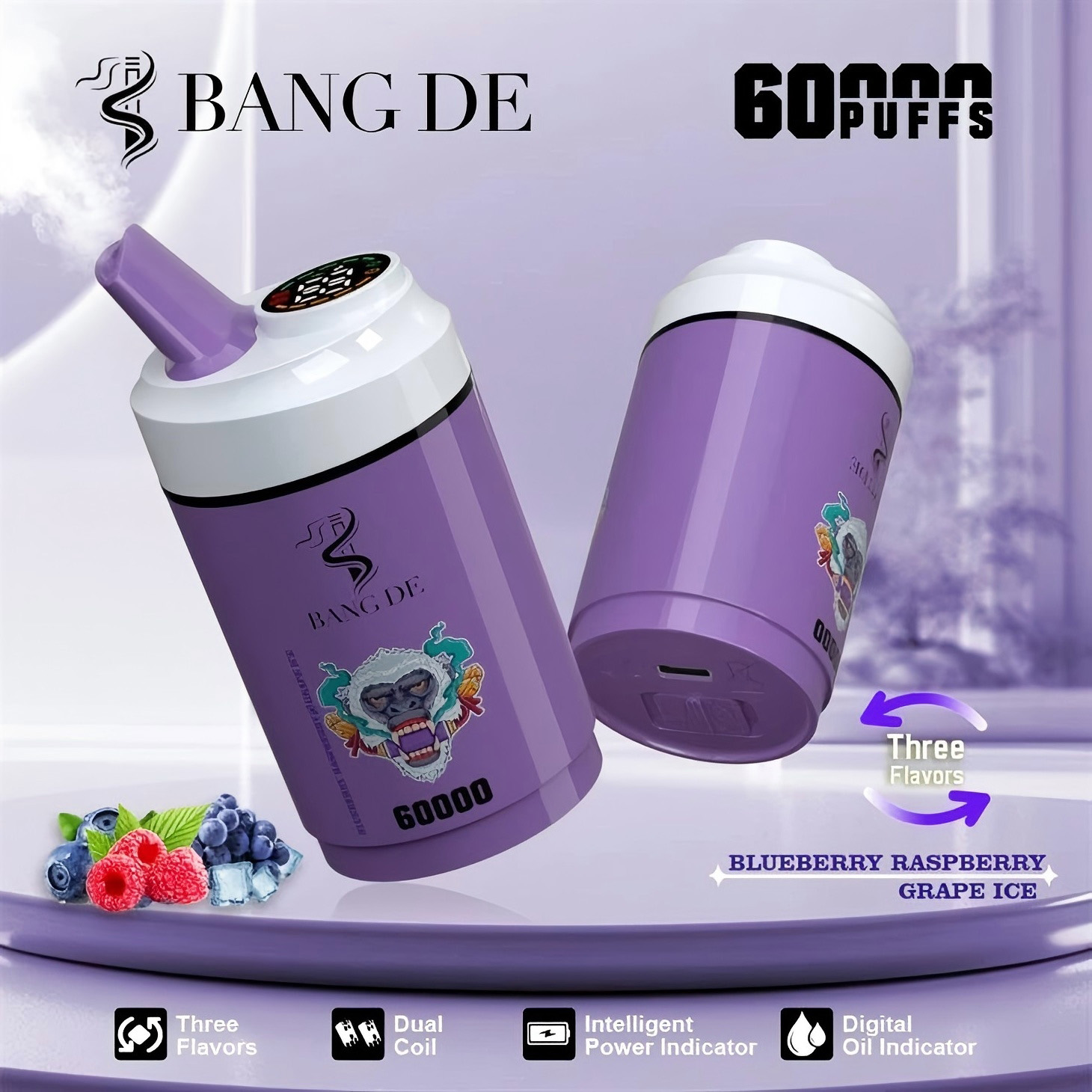 Wegwerp E Sigaret BANG DE 60000 Puffs 3 in 1 Vape