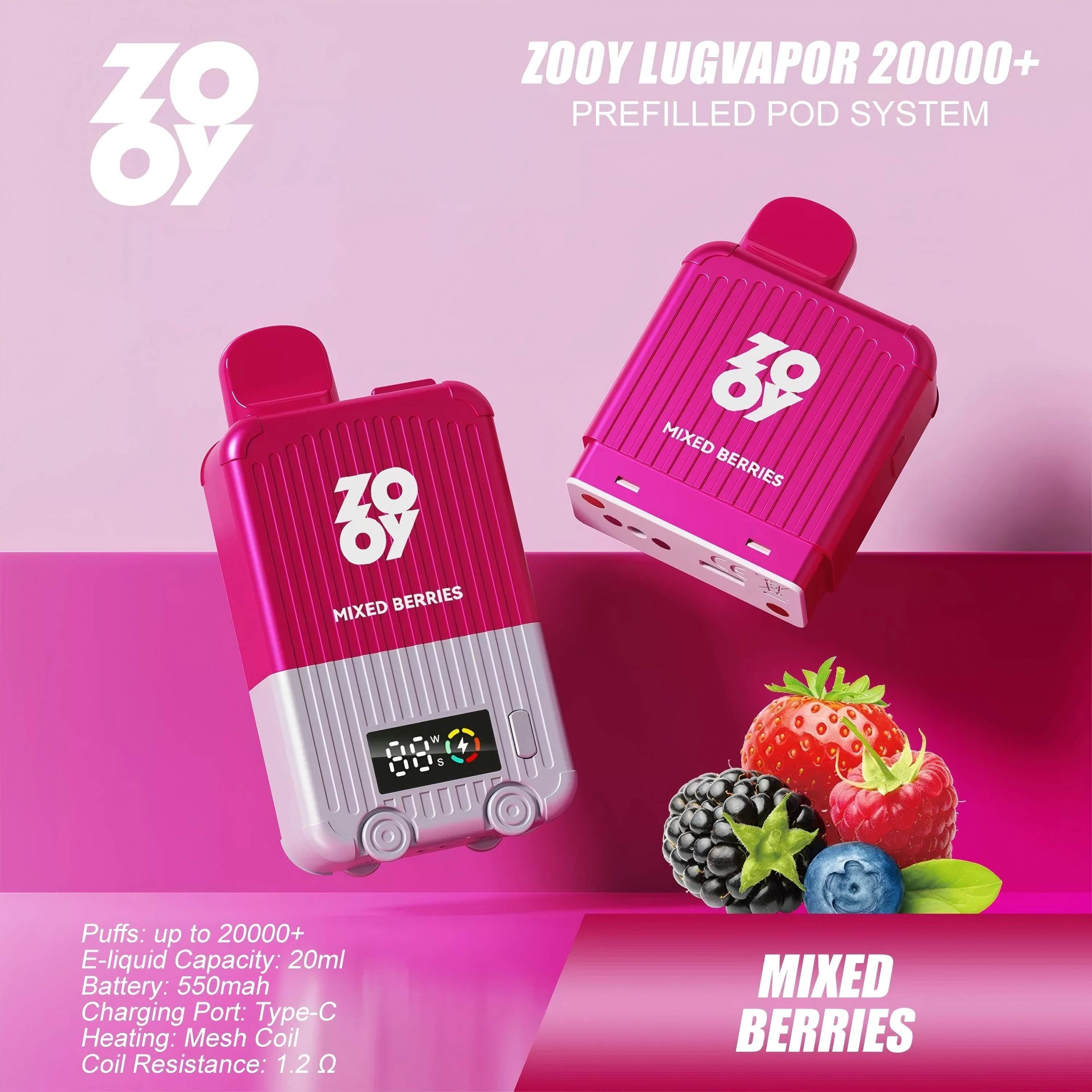 Wegwerp E Sigaret ZOOY LugVapor 20000 Puffs Vape