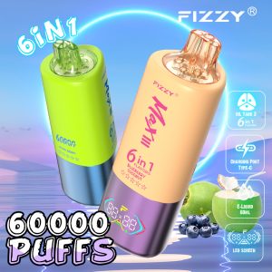 Wegwerp E Sigaret Fizzy MAX III 60000 Puffs 6 in 1 Vape