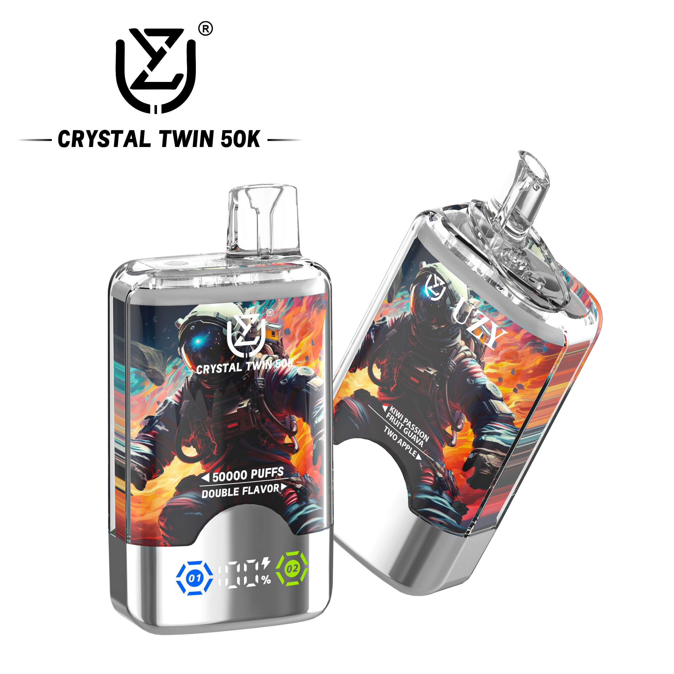 Wegwerp E Sigaret Bang UZY Crystal Twin 50000 Puffs Vape Dubbele Smaak