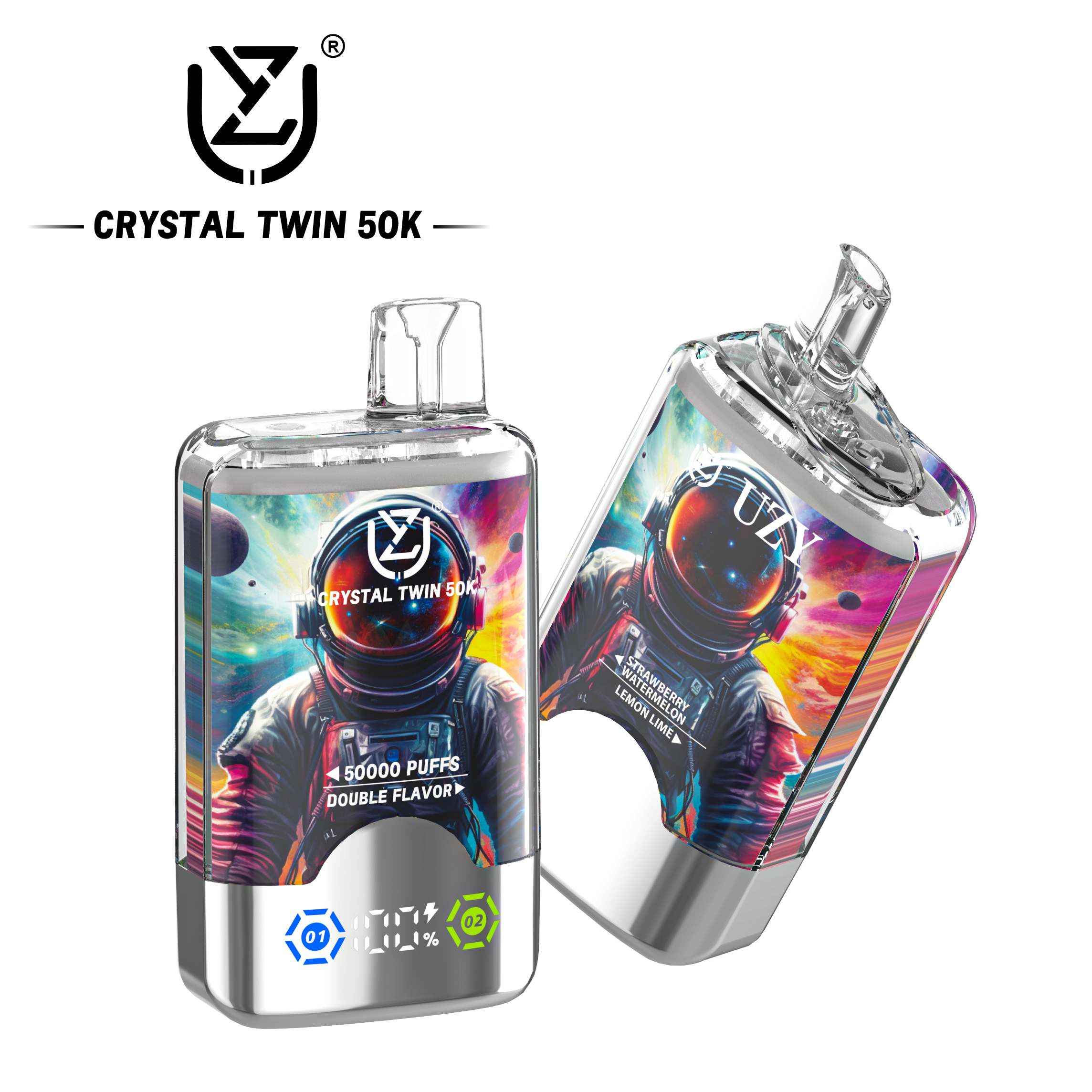 Wegwerp E Sigaret Bang UZY Crystal Twin 50000 Puffs Vape Dubbele Smaak
