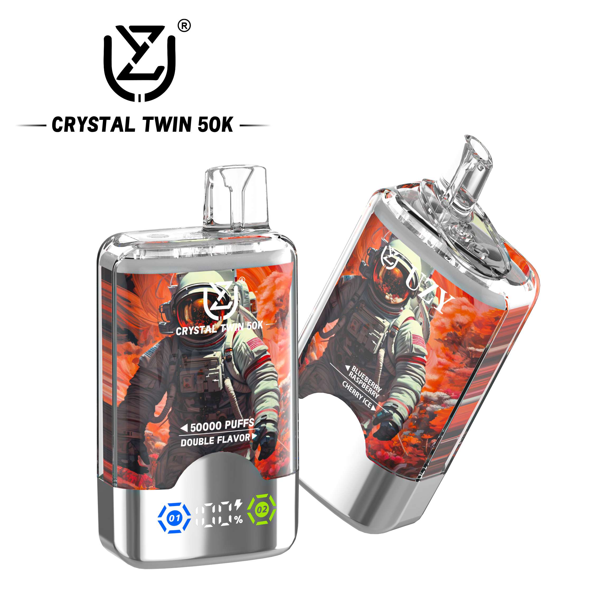 Wegwerp E Sigaret Bang UZY Crystal Twin 50000 Puffs Vape Dubbele Smaak