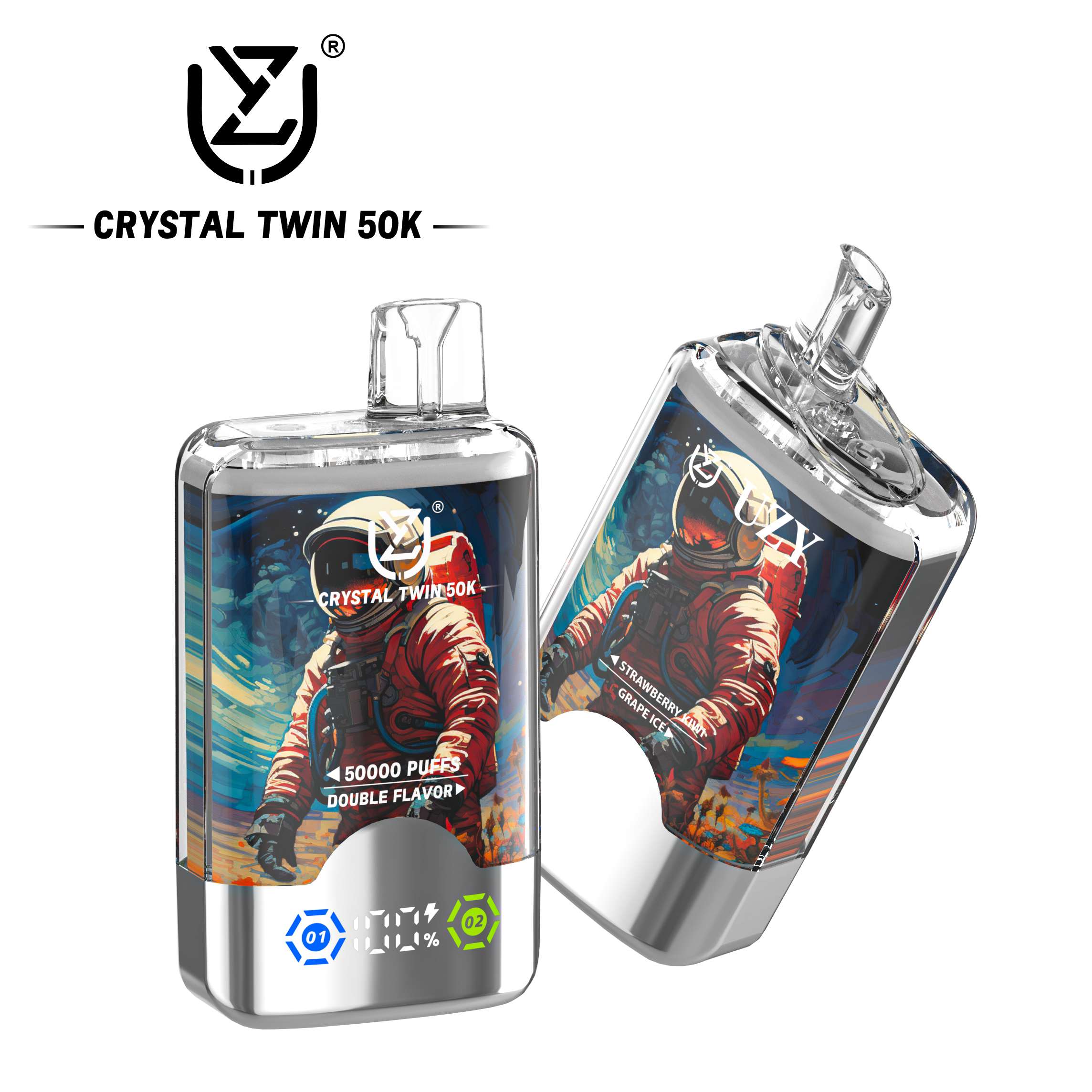 Wegwerp E Sigaret Bang UZY Crystal Twin 50000 Puffs Vape Dubbele Smaak