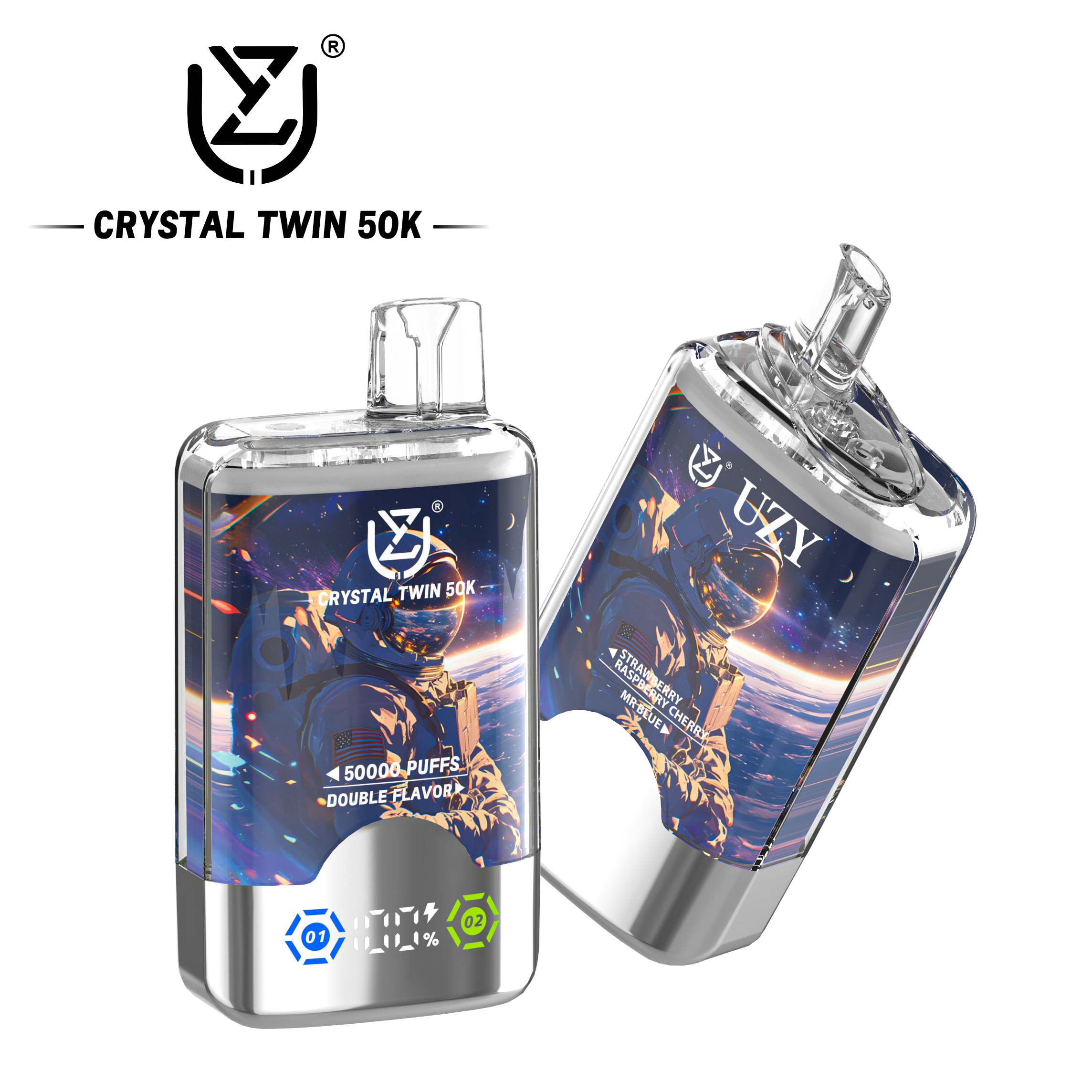 Wegwerp E Sigaret Bang UZY Crystal Twin 50000 Puffs Vape Dubbele Smaak
