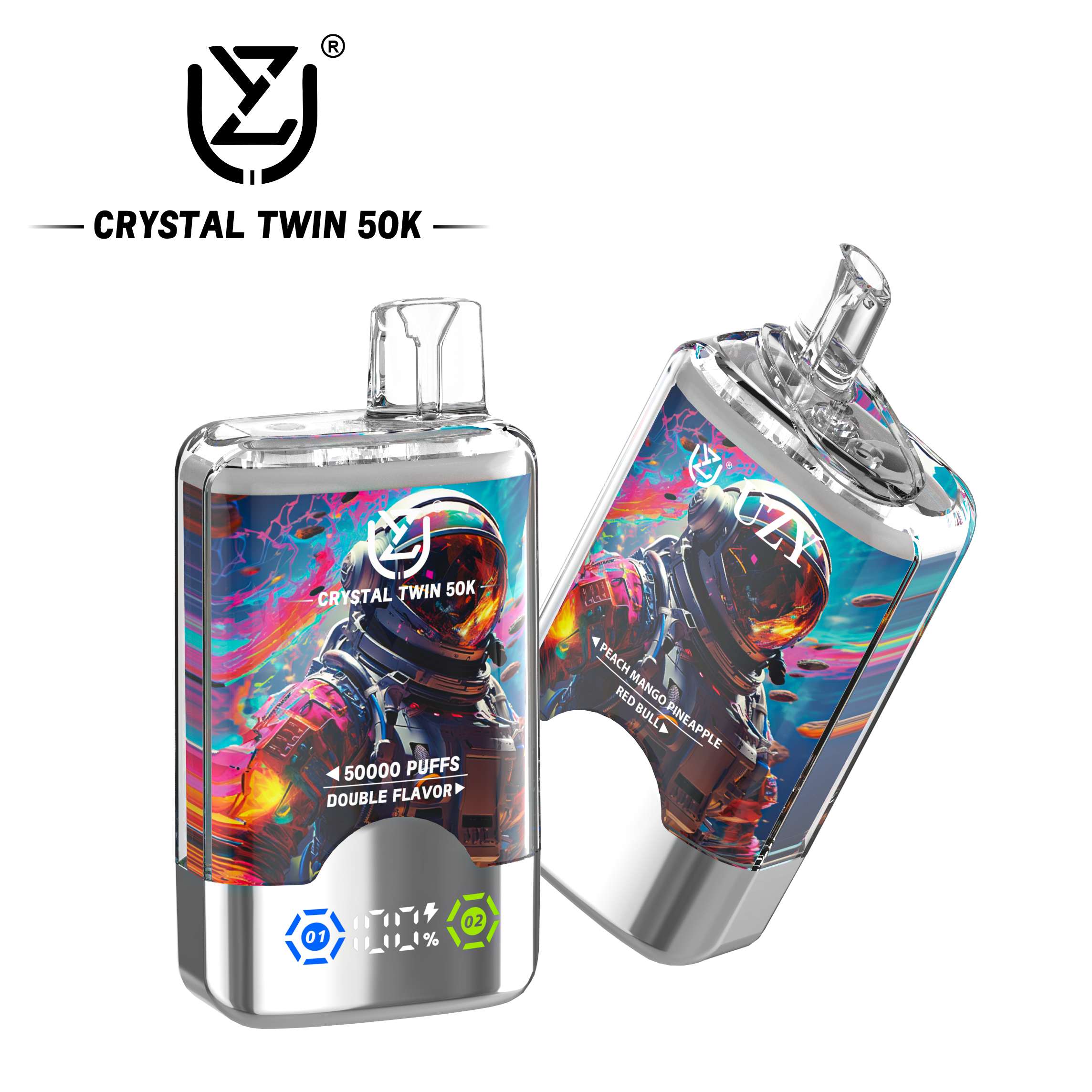 Wegwerp E Sigaret Bang UZY Crystal Twin 50000 Puffs Vape Dubbele Smaak