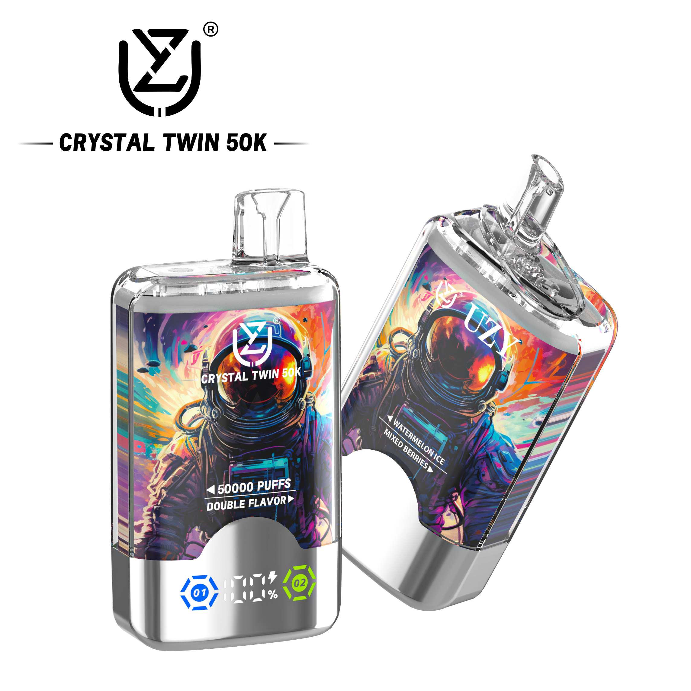 Wegwerp E Sigaret Bang UZY Crystal Twin 50000 Puffs Vape Dubbele Smaak