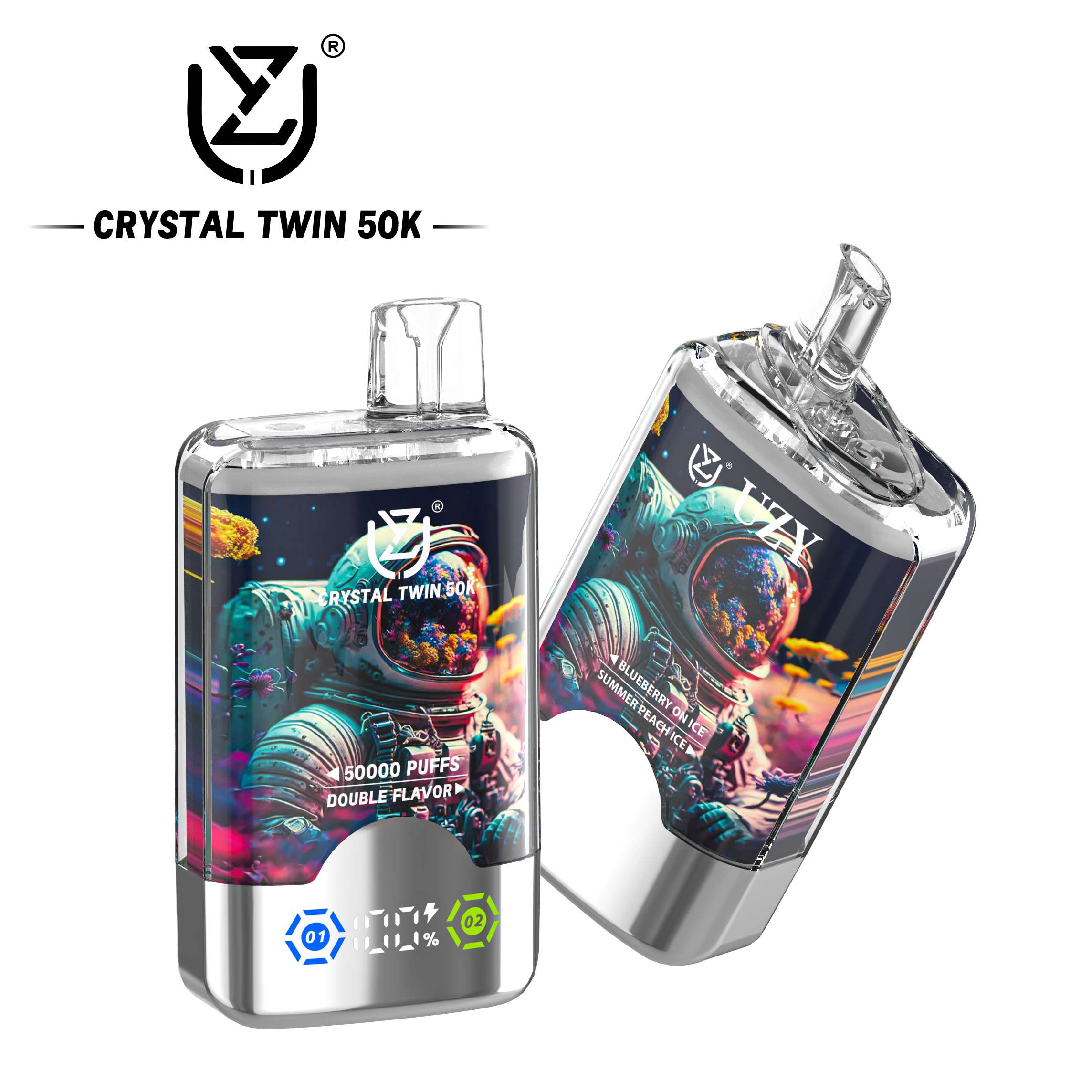 Wegwerp E Sigaret Bang UZY Crystal Twin 50000 Puffs Vape Dubbele Smaak