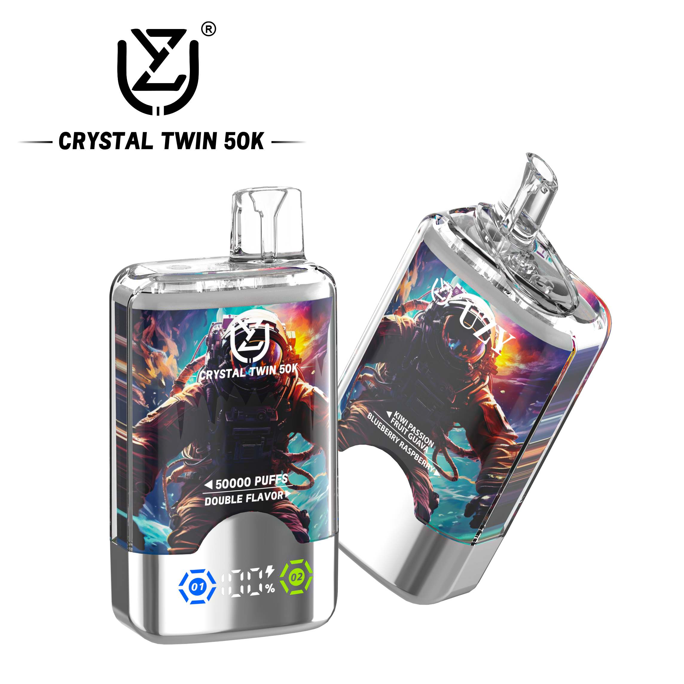 Wegwerp E Sigaret Bang UZY Crystal Twin 50000 Puffs Vape Dubbele Smaak