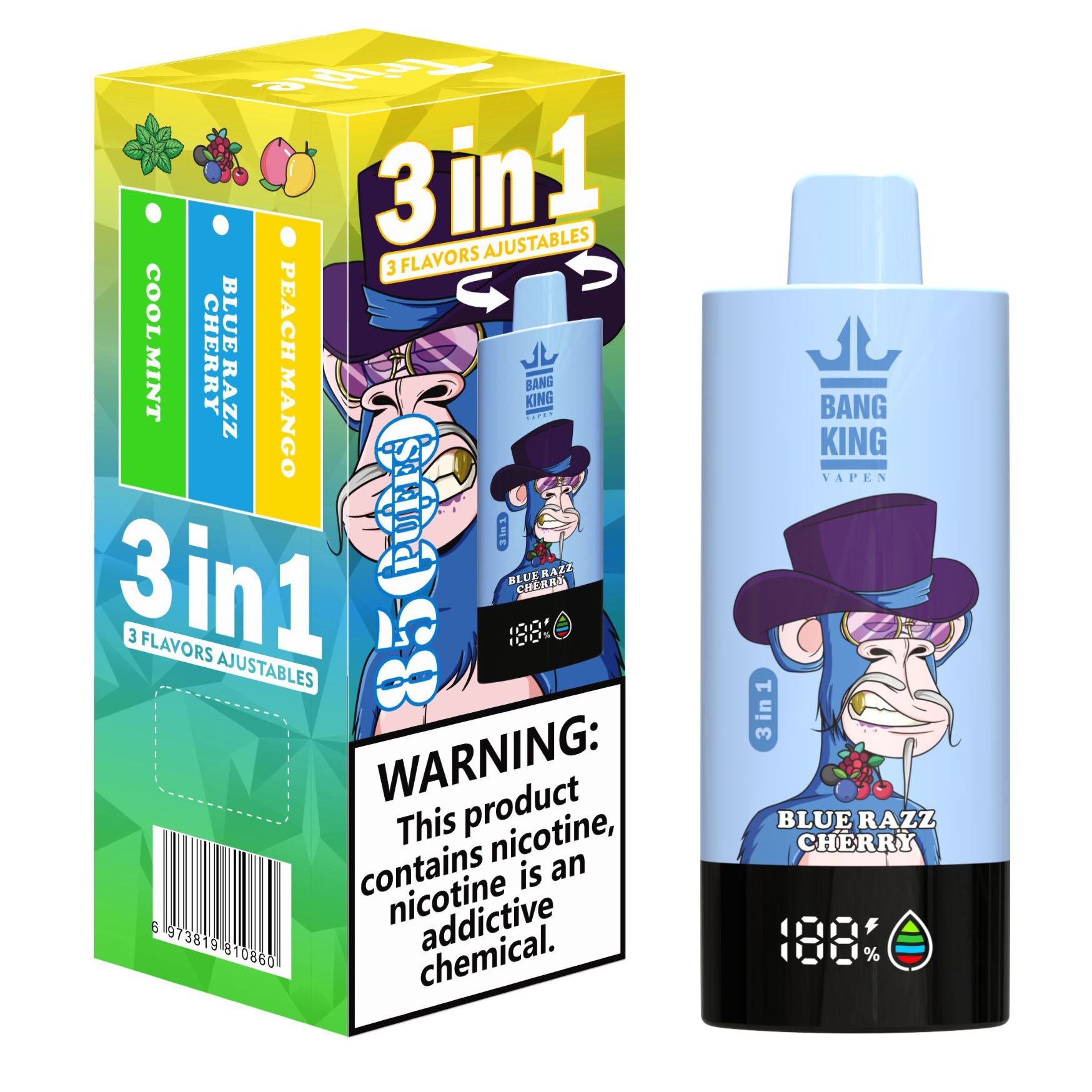 Wegwerp E Sigaret Bang King Triple 85000 Puffs 3 in 1 Vape