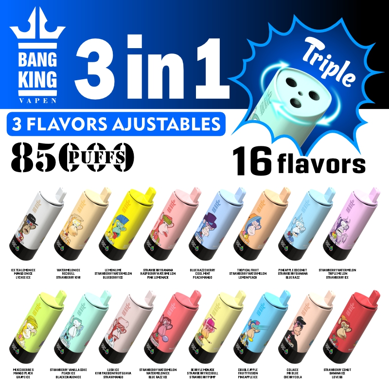 Wegwerp E Sigaret Bang King Triple 85000 Puffs 3 in 1 Vape