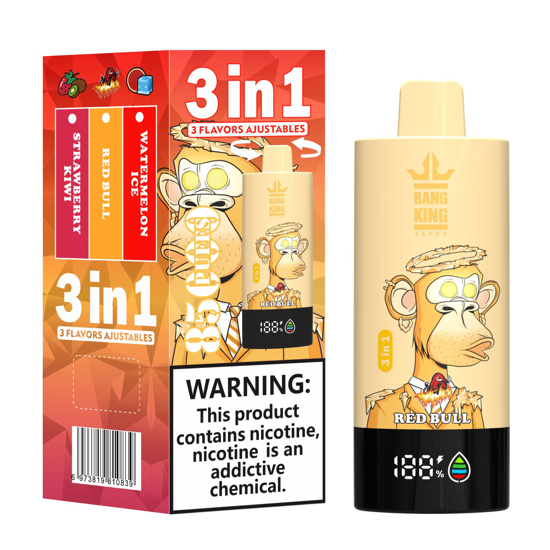 Wegwerp E Sigaret Bang King Triple 85000 Puffs 3 in 1 Vape