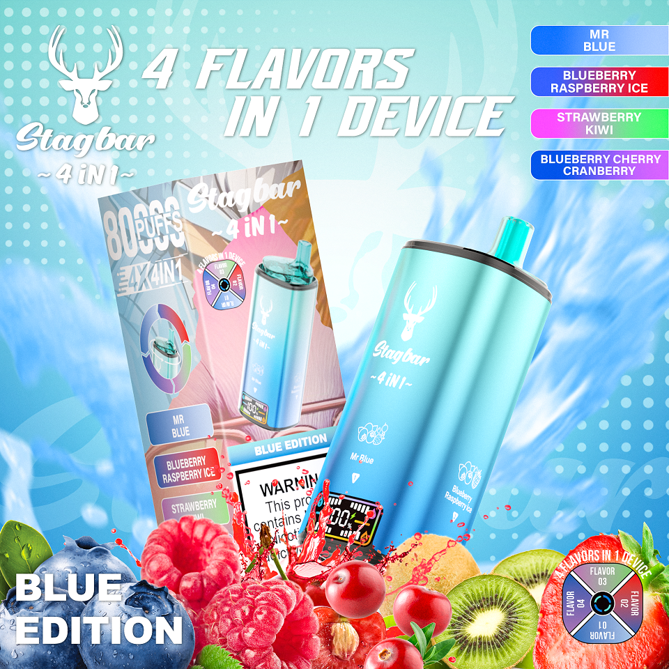 Wegwerp E Sigaret Stag Bar 80000 Puffs 4 in 1 Vape
