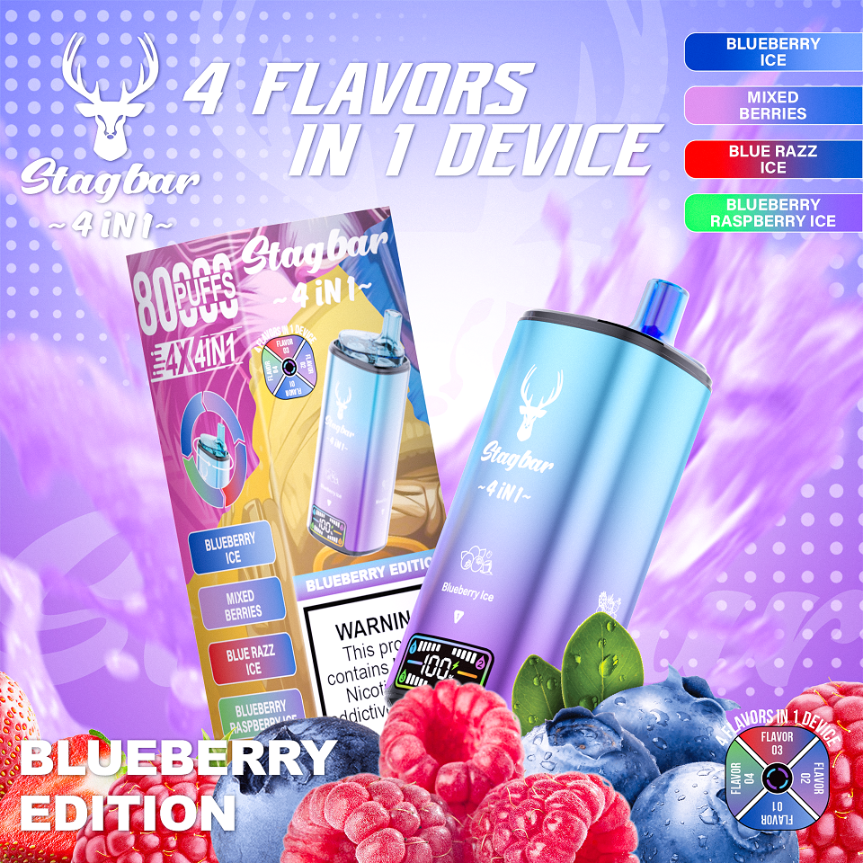 Wegwerp E Sigaret Stag Bar 80000 Puffs 4 in 1 Vape