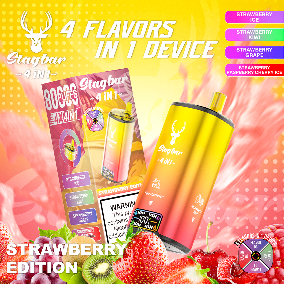 Wegwerp E Sigaret Stag Bar 80000 Puffs 4 in 1 Vape