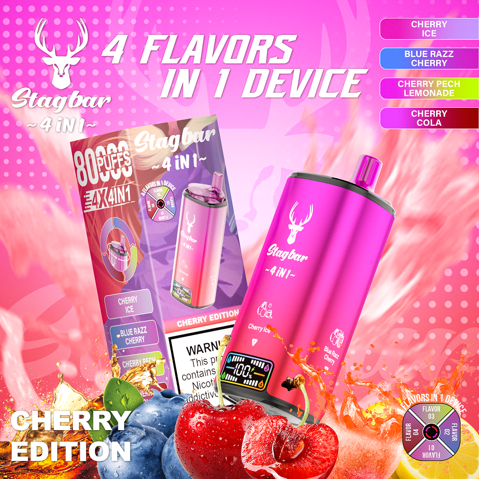 Wegwerp E Sigaret Stag Bar 80000 Puffs 4 in 1 Vape
