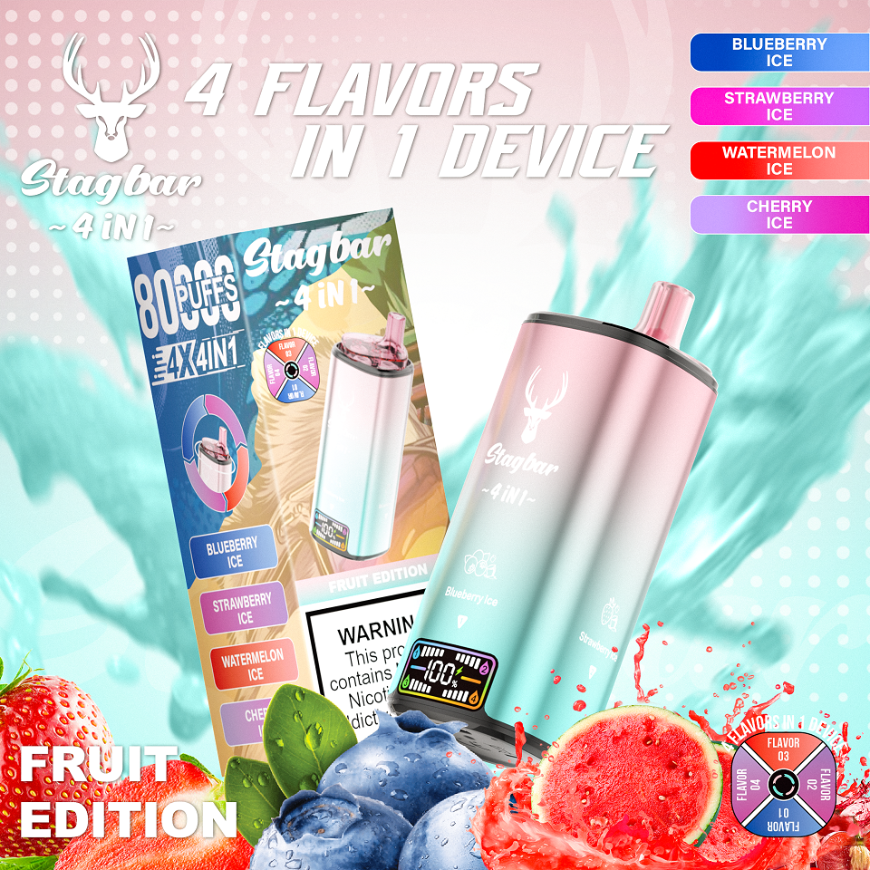 Wegwerp E Sigaret Stag Bar 80000 Puffs 4 in 1 Vape