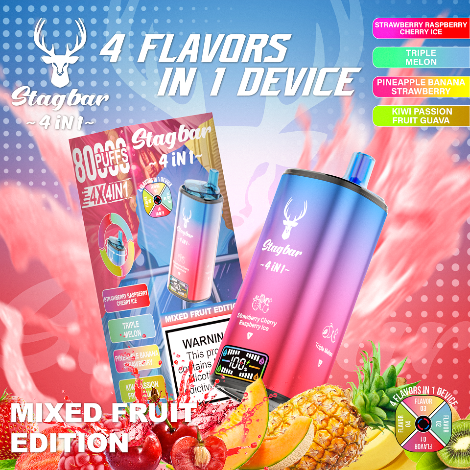 Wegwerp E Sigaret Stag Bar 80000 Puffs 4 in 1 Vape