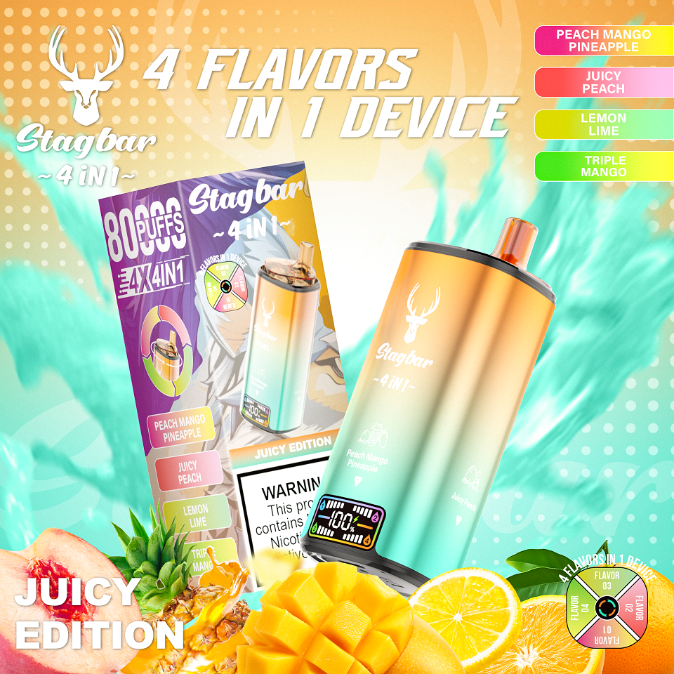 Wegwerp E Sigaret Stag Bar 80000 Puffs 4 in 1 Vape
