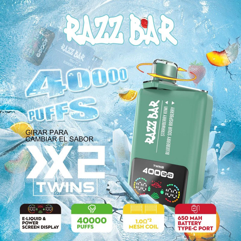 Wegwerp E Sigaret Razz Bar 40000 Puffs Vape Dubbele Smaak