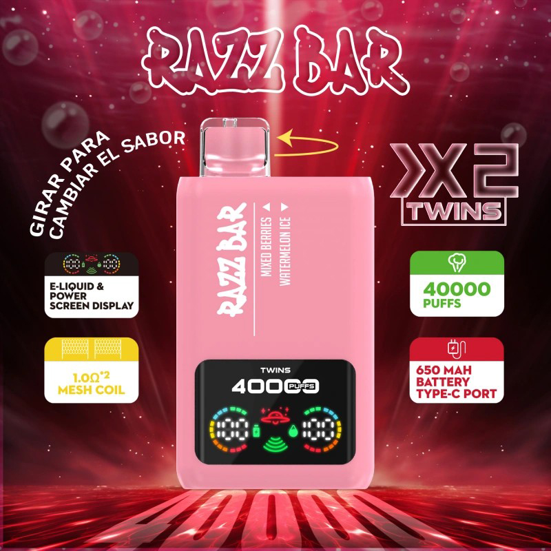 Wegwerp E Sigaret Razz Bar 40000 Puffs Vape Dubbele Smaak