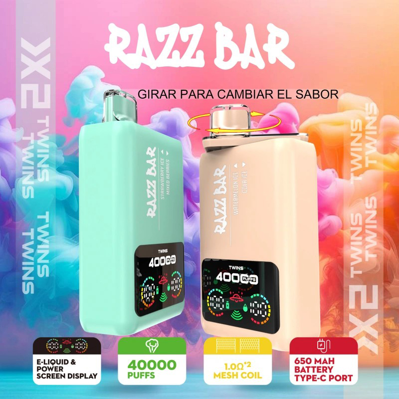 Wegwerp E Sigaret Razz Bar 40000 Puffs Vape Dubbele Smaak
