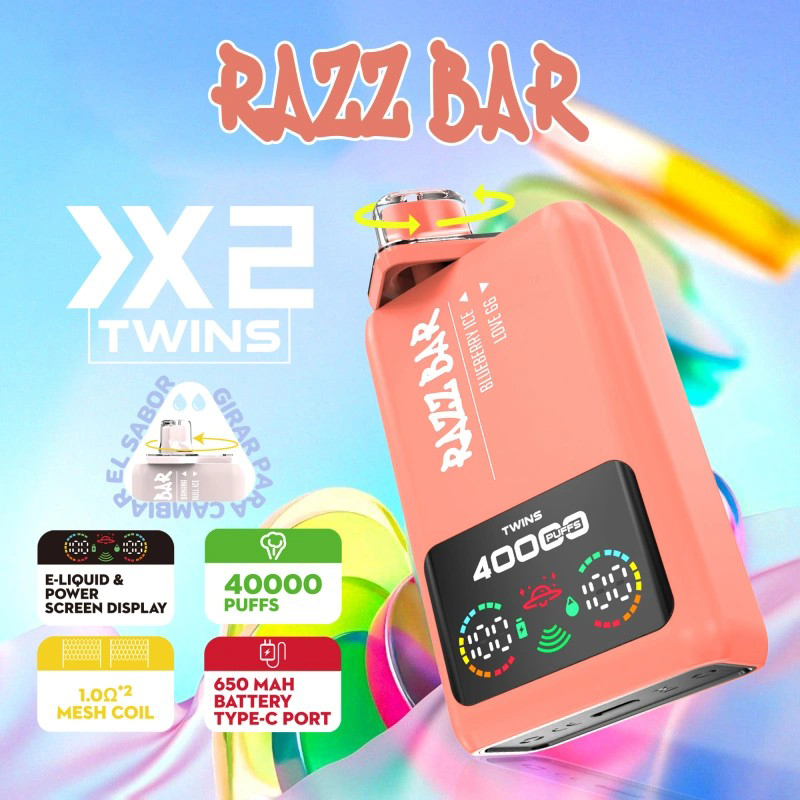 Wegwerp E Sigaret Razz Bar 40000 Puffs Vape Dubbele Smaak