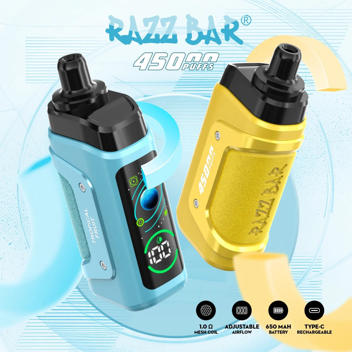 Wegwerp E Sigaret Razz Bar 45000 Puffs Vape