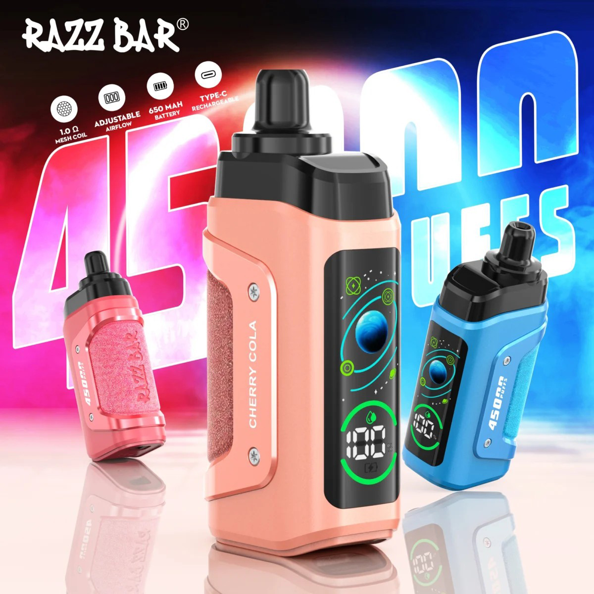 Wegwerp E Sigaret Razz Bar 45000 Puffs Vape