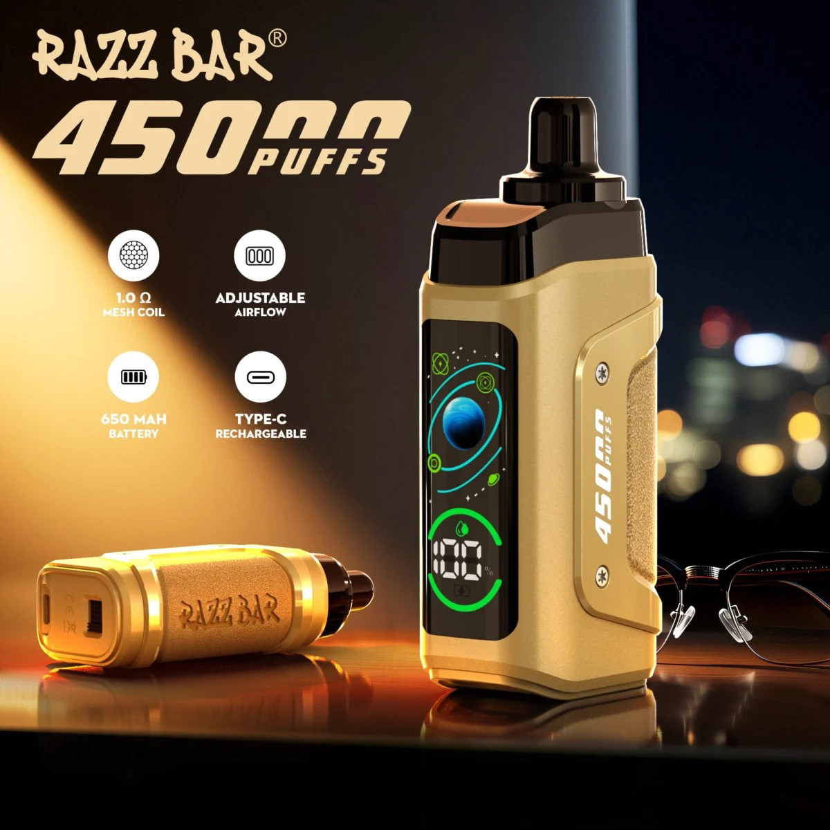 Wegwerp E Sigaret Razz Bar 45000 Puffs Vape