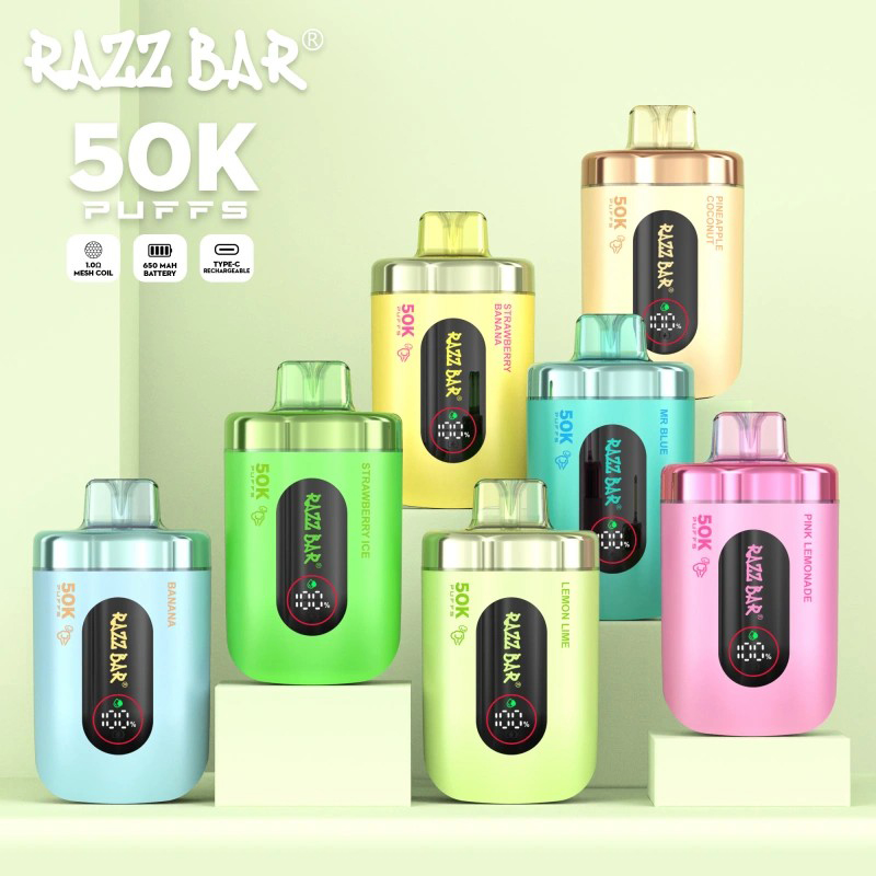 Wegwerp E Sigaret Razz Bar 50000 Puffs Vape
