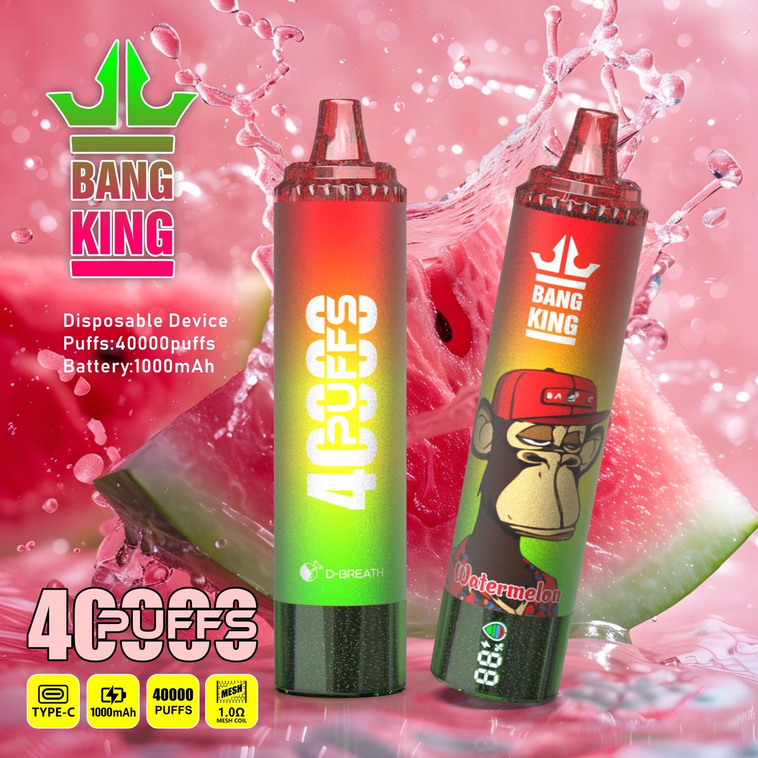 Wegwerp E Sigaret Bang King 40000 Puffs Vape
