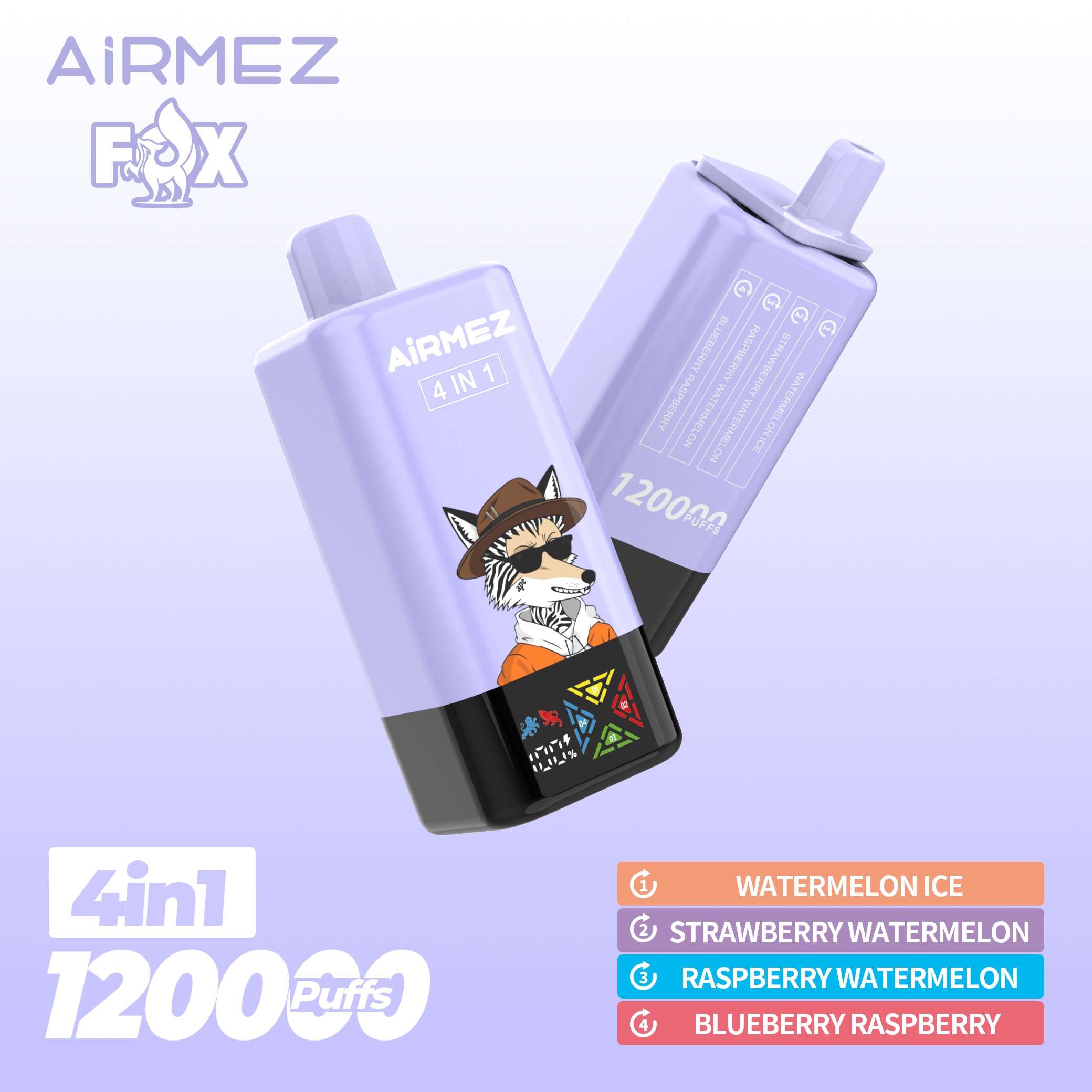 Wegwerp E Sigaret Airmez Fox 120000 Puffs 4 in 1 Vape