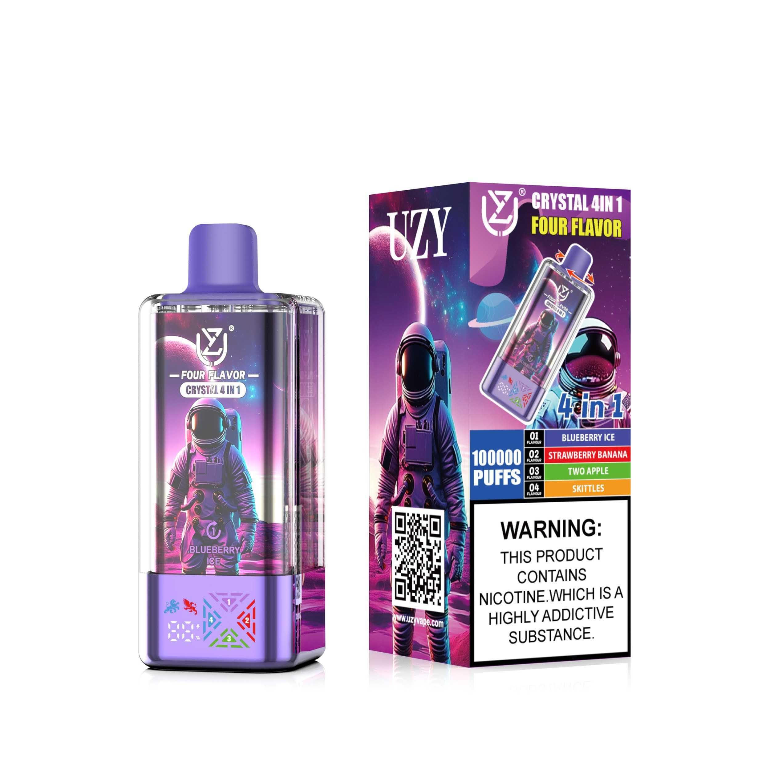 Wegwerp E Sigaret UZY Crystal 100000 Puffs 4 in 1 Vape