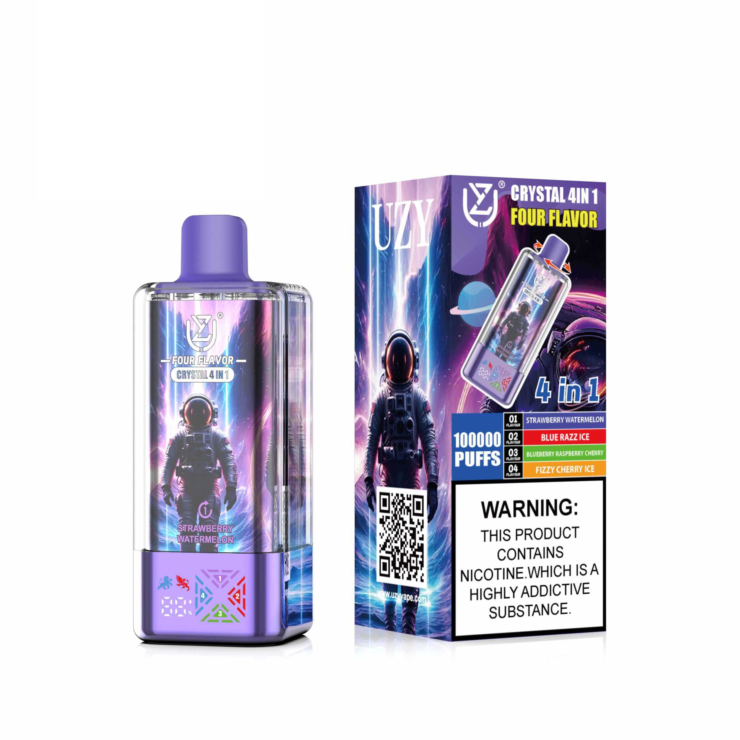 Wegwerp E Sigaret UZY Crystal 100000 Puffs 4 in 1 Vape