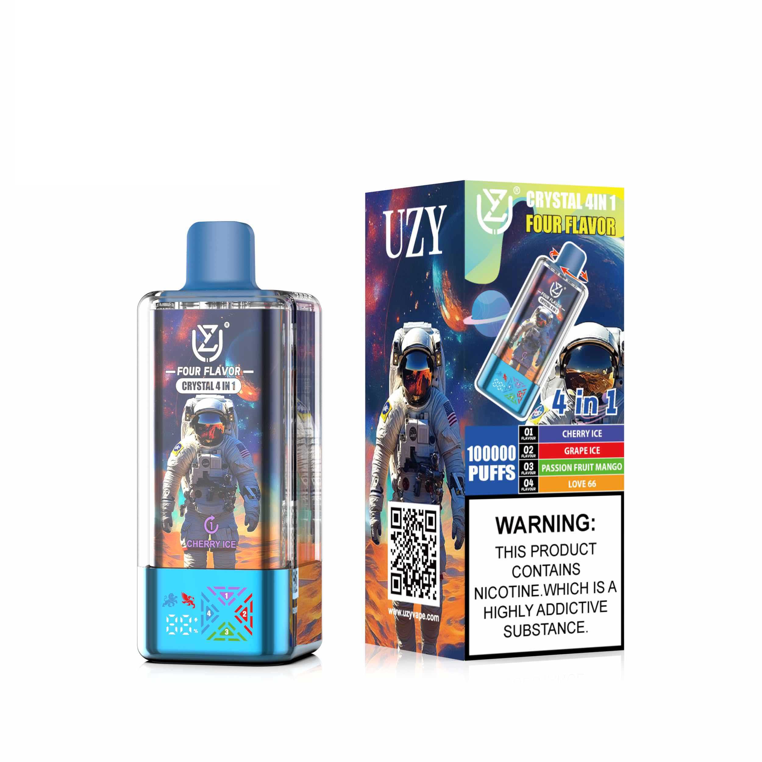 Wegwerp E Sigaret UZY Crystal 100000 Puffs 4 in 1 Vape