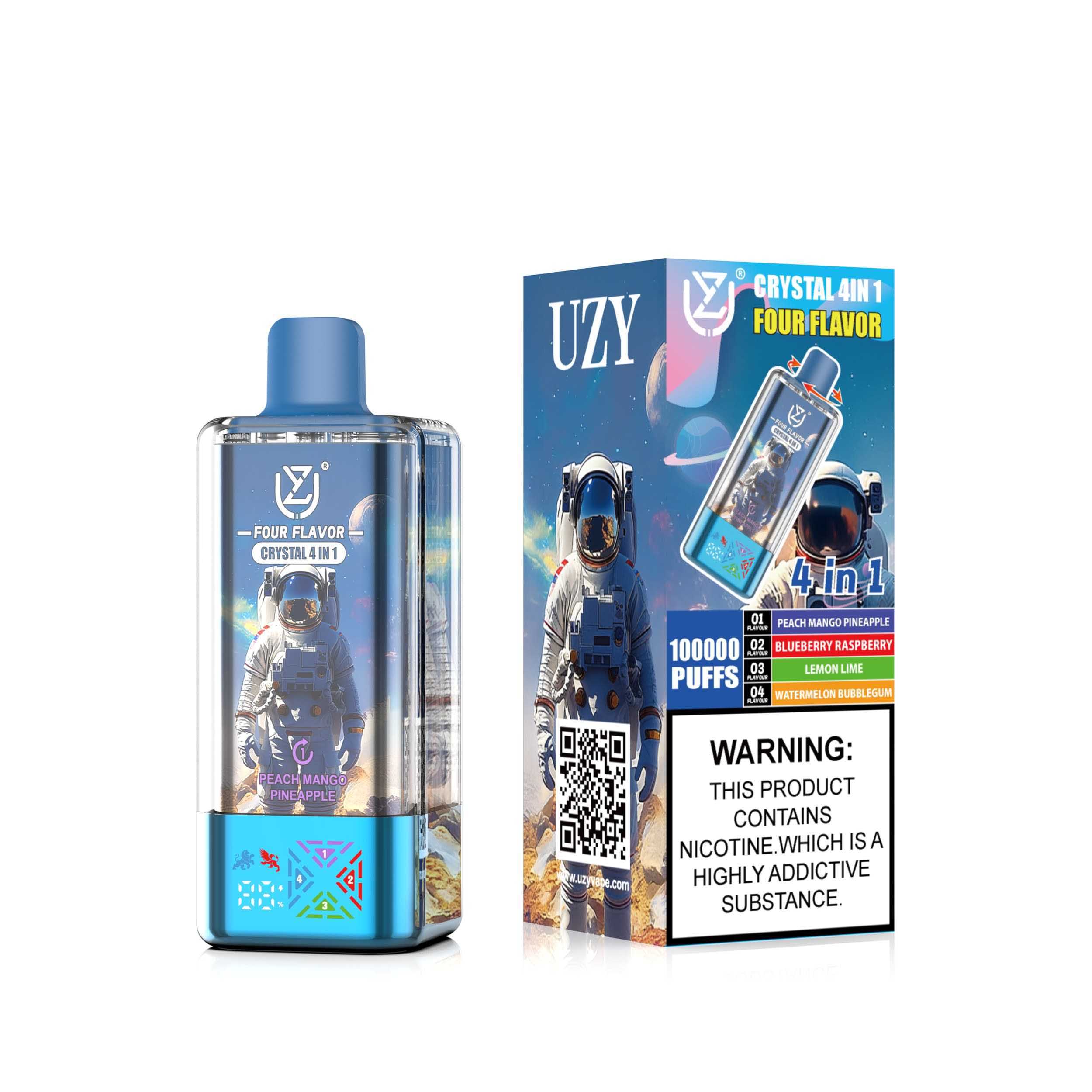 Wegwerp E Sigaret UZY Crystal 100000 Puffs 4 in 1 Vape