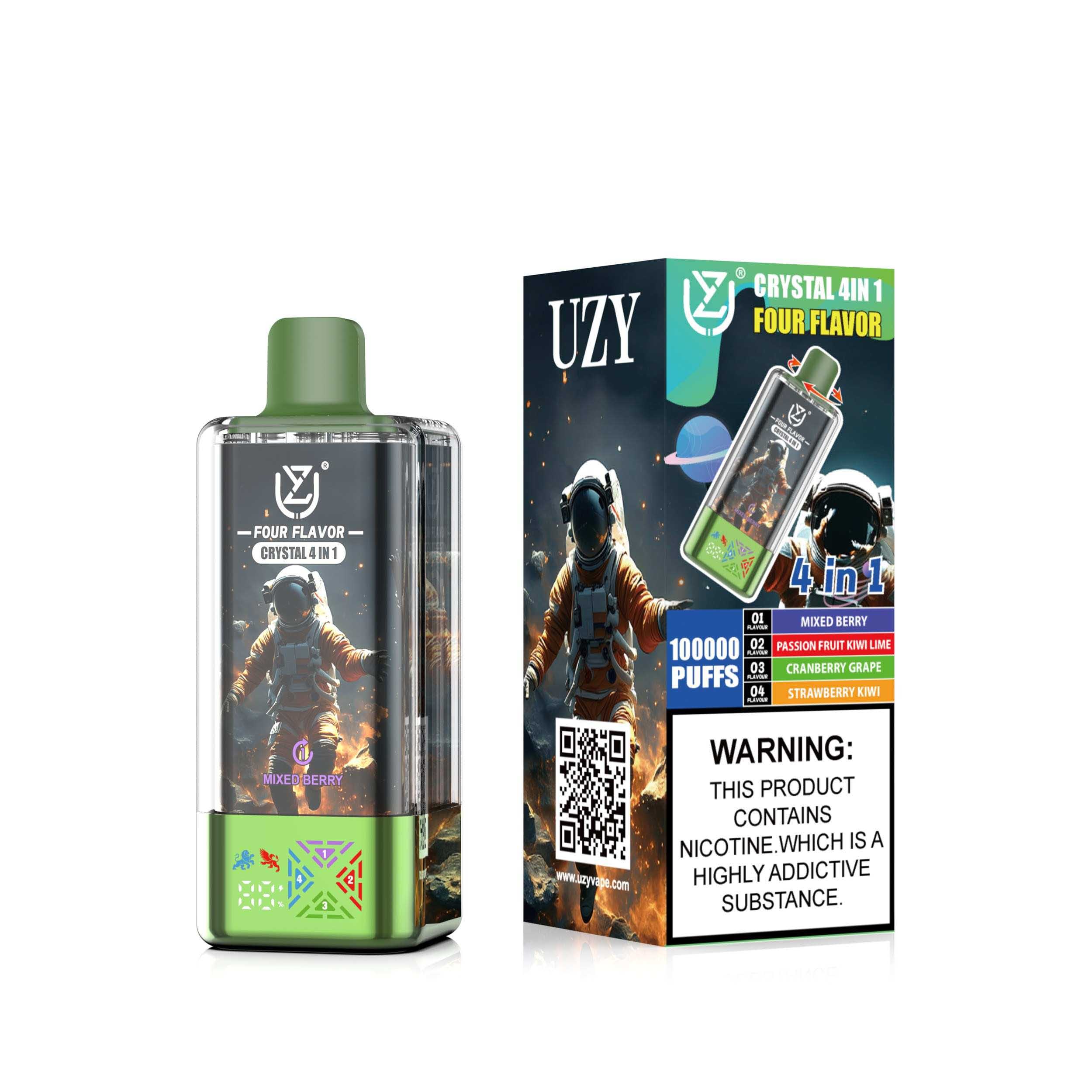 Wegwerp E Sigaret UZY Crystal 100000 Puffs 4 in 1 Vape