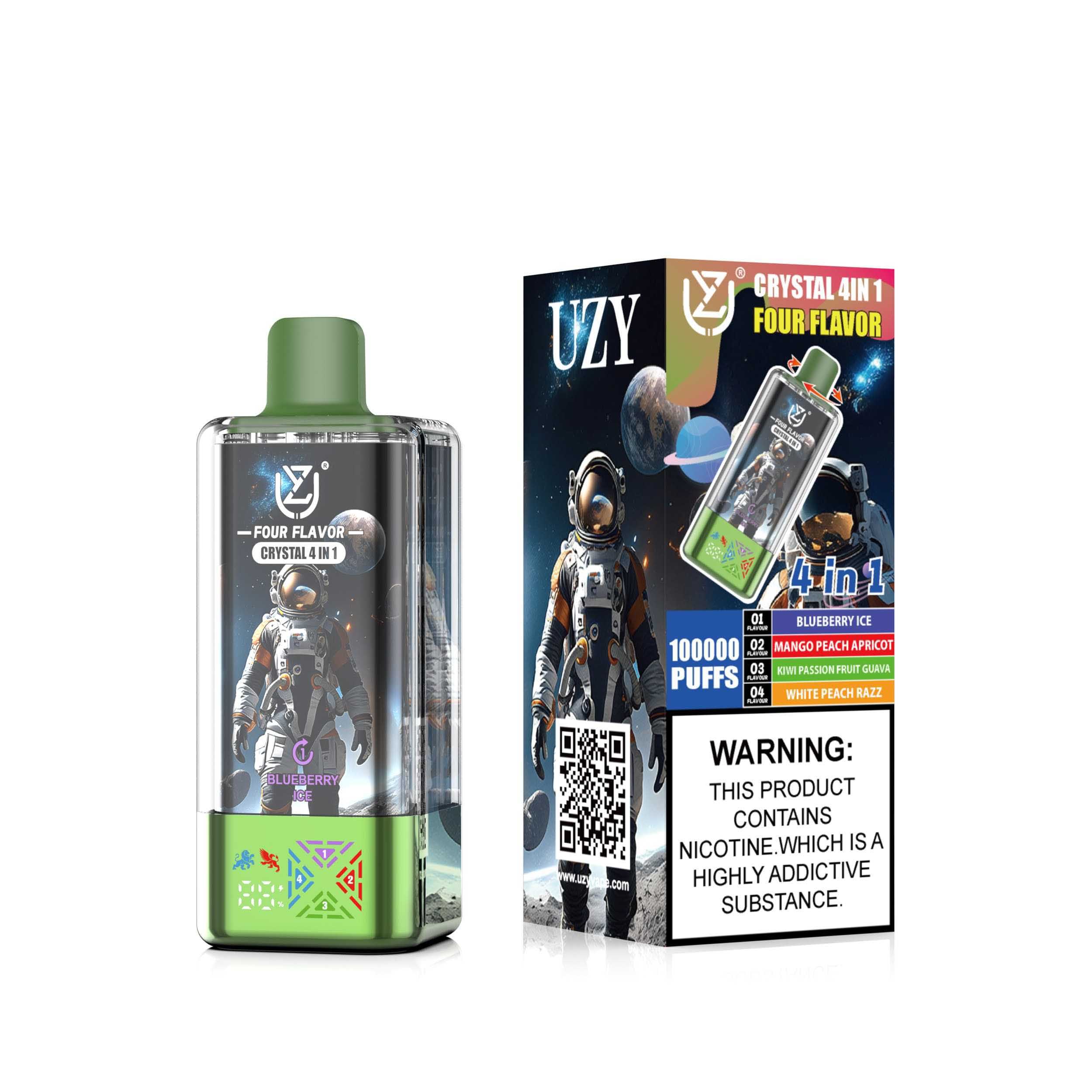 Wegwerp E Sigaret UZY Crystal 100000 Puffs 4 in 1 Vape
