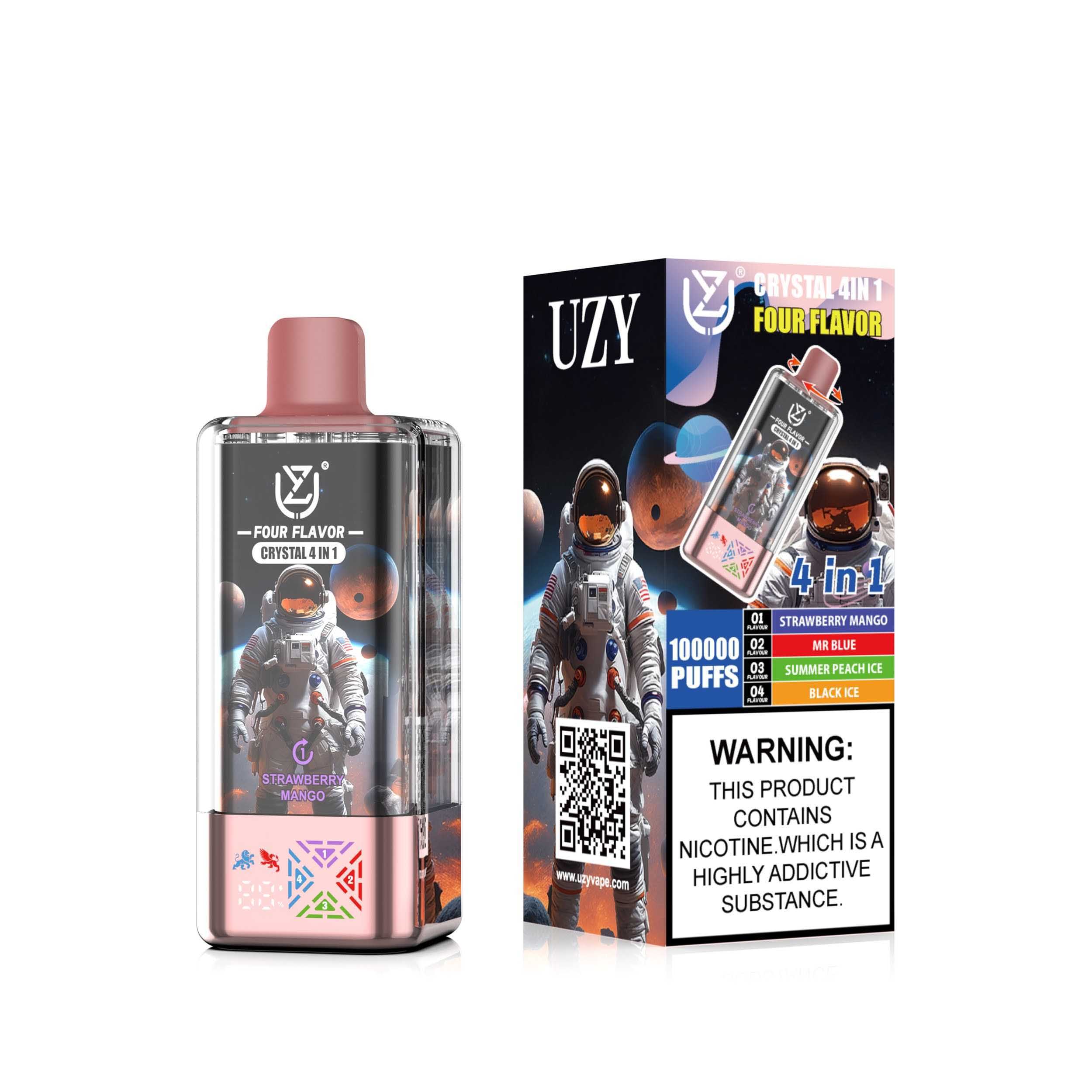 Wegwerp E Sigaret UZY Crystal 100000 Puffs 4 in 1 Vape