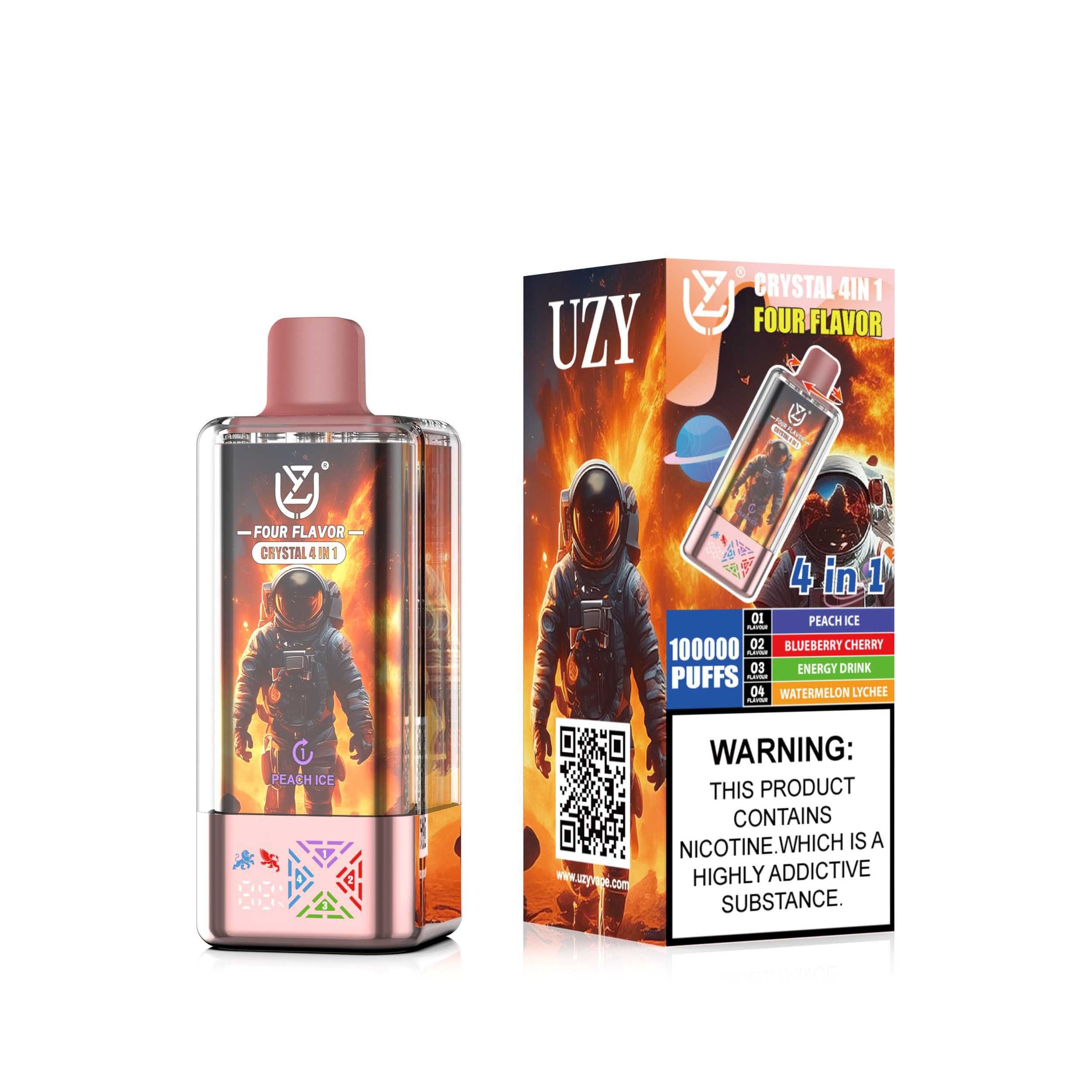 Wegwerp E Sigaret UZY Crystal 100000 Puffs 4 in 1 Vape