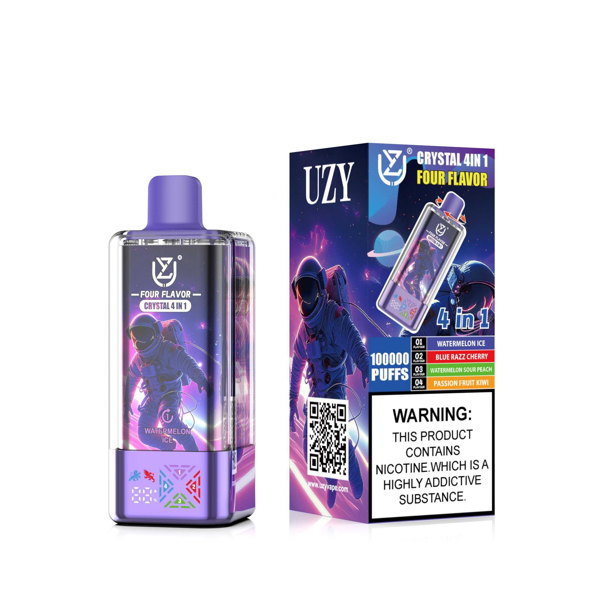 Wegwerp E Sigaret UZY Crystal 100000 Puffs 4 in 1 Vape