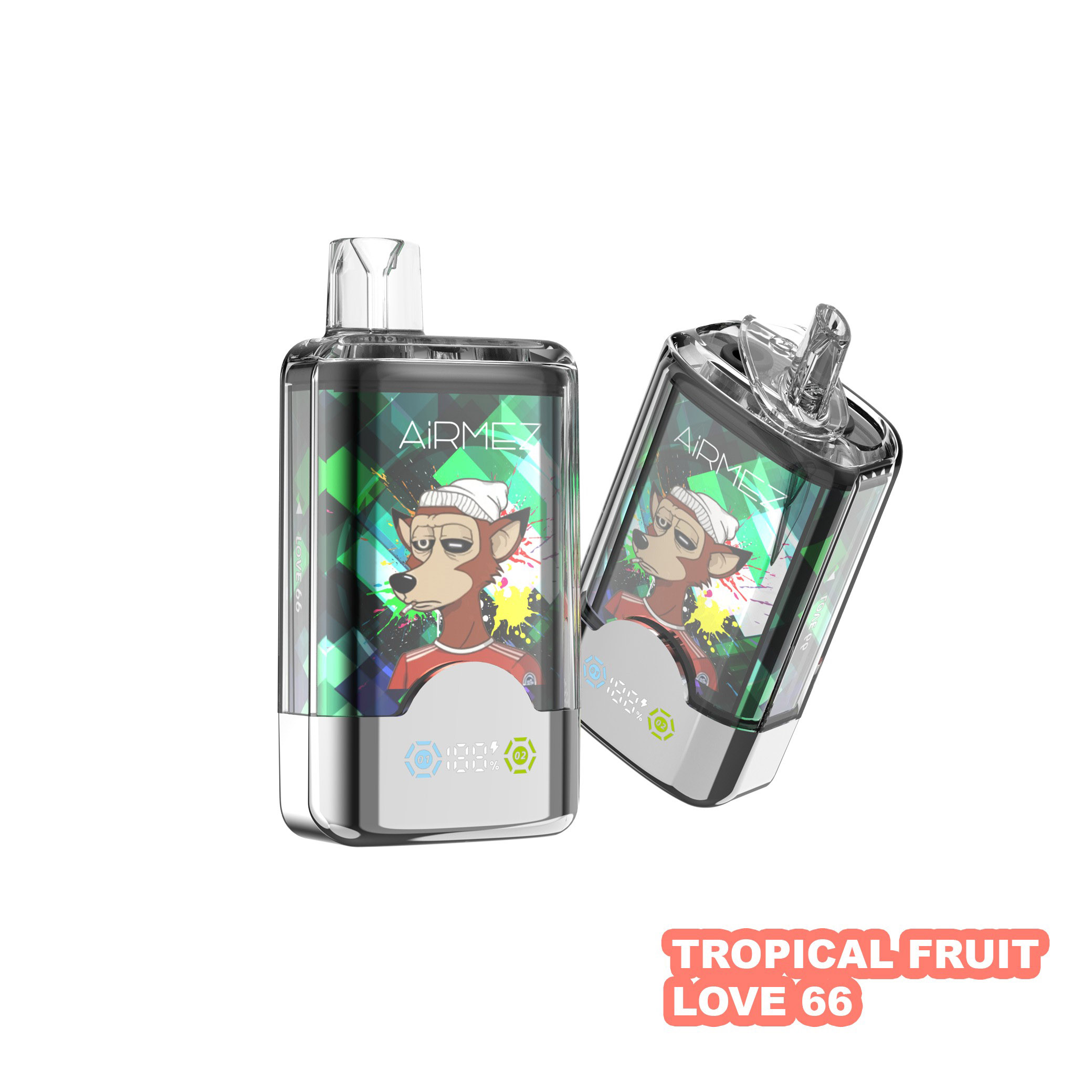 Wegwerp E Sigaret Airmez Fox 80000 Puffs Vape Dubbele Smaak