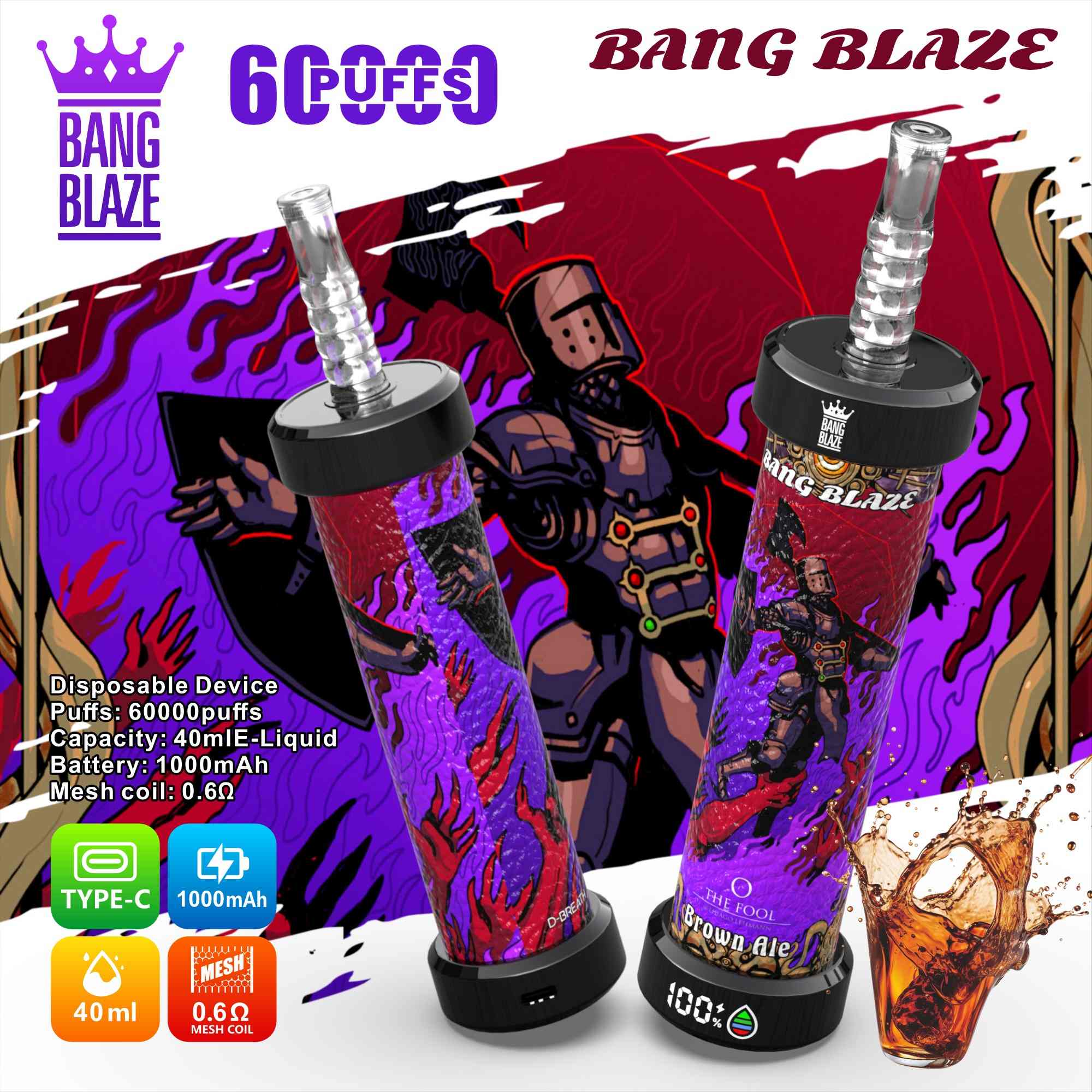 Wegwerp E Sigaret Bang Blaze Shisha 60000 Puffs Vape