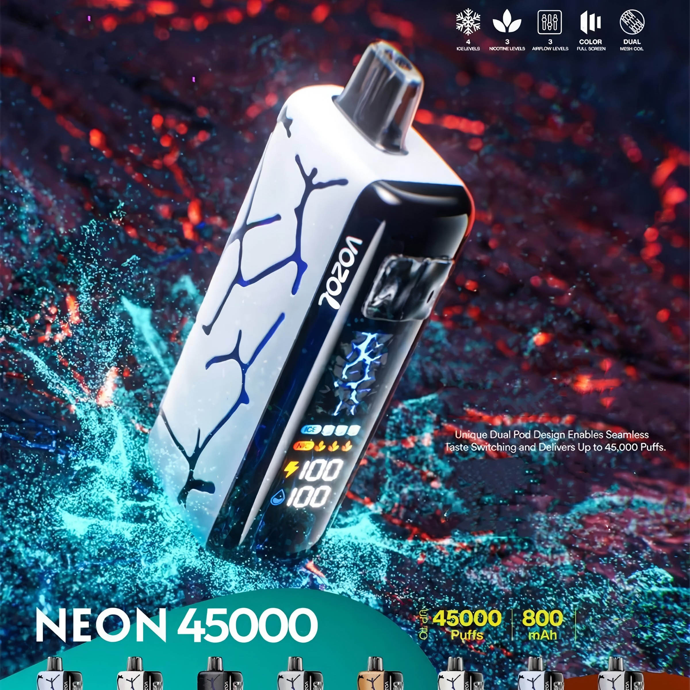 Wegwerp E Sigaret Vozol Neon 45000 Puffs Vape