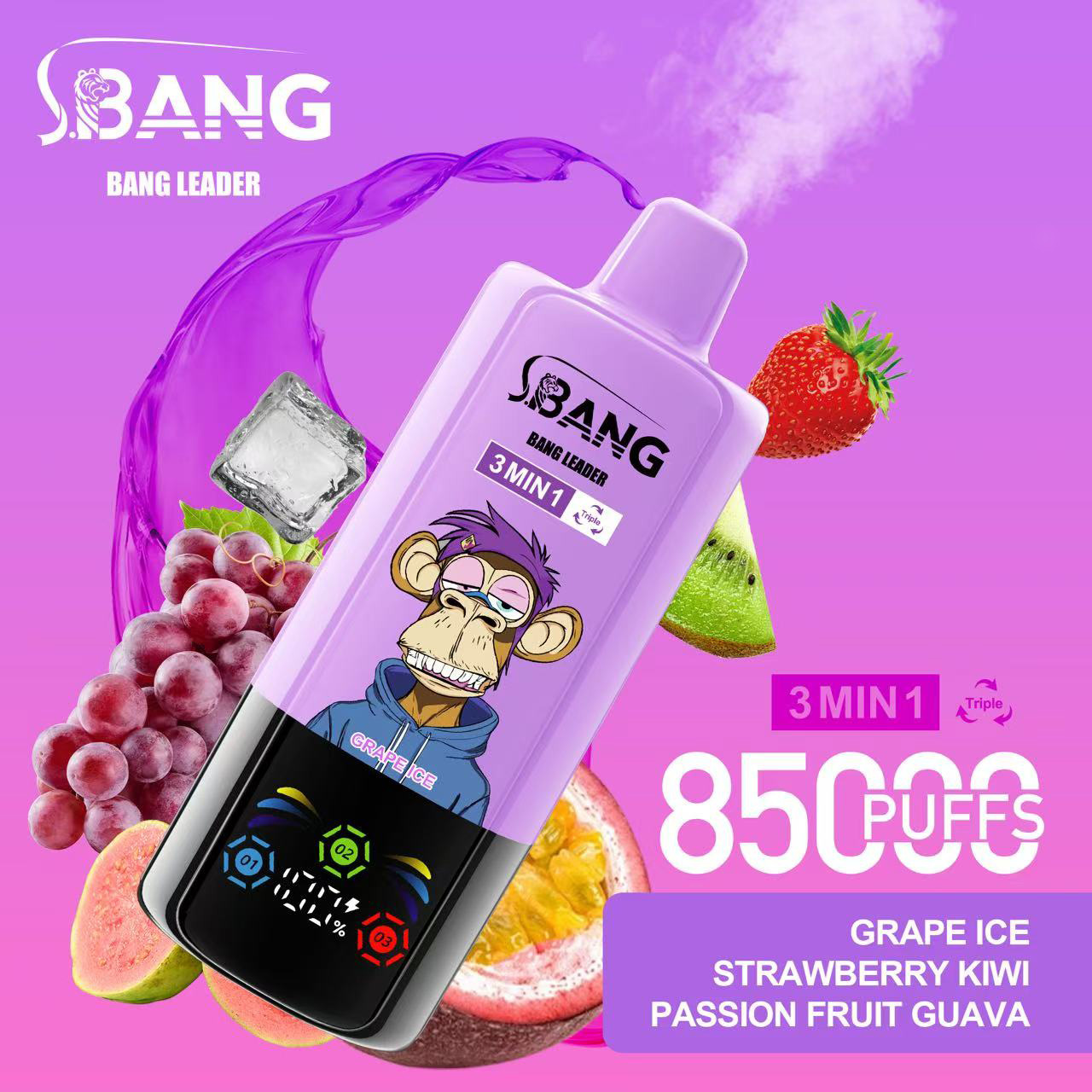 Wegwerp E Sigaret Bang Leader 85000 Puffs 3 in 1 Vape